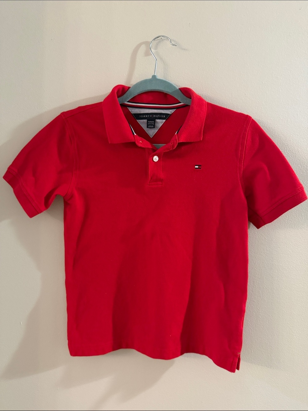 Tommy Hilfiger Boys Bright Red Polo Shirt with Embroidered Logo